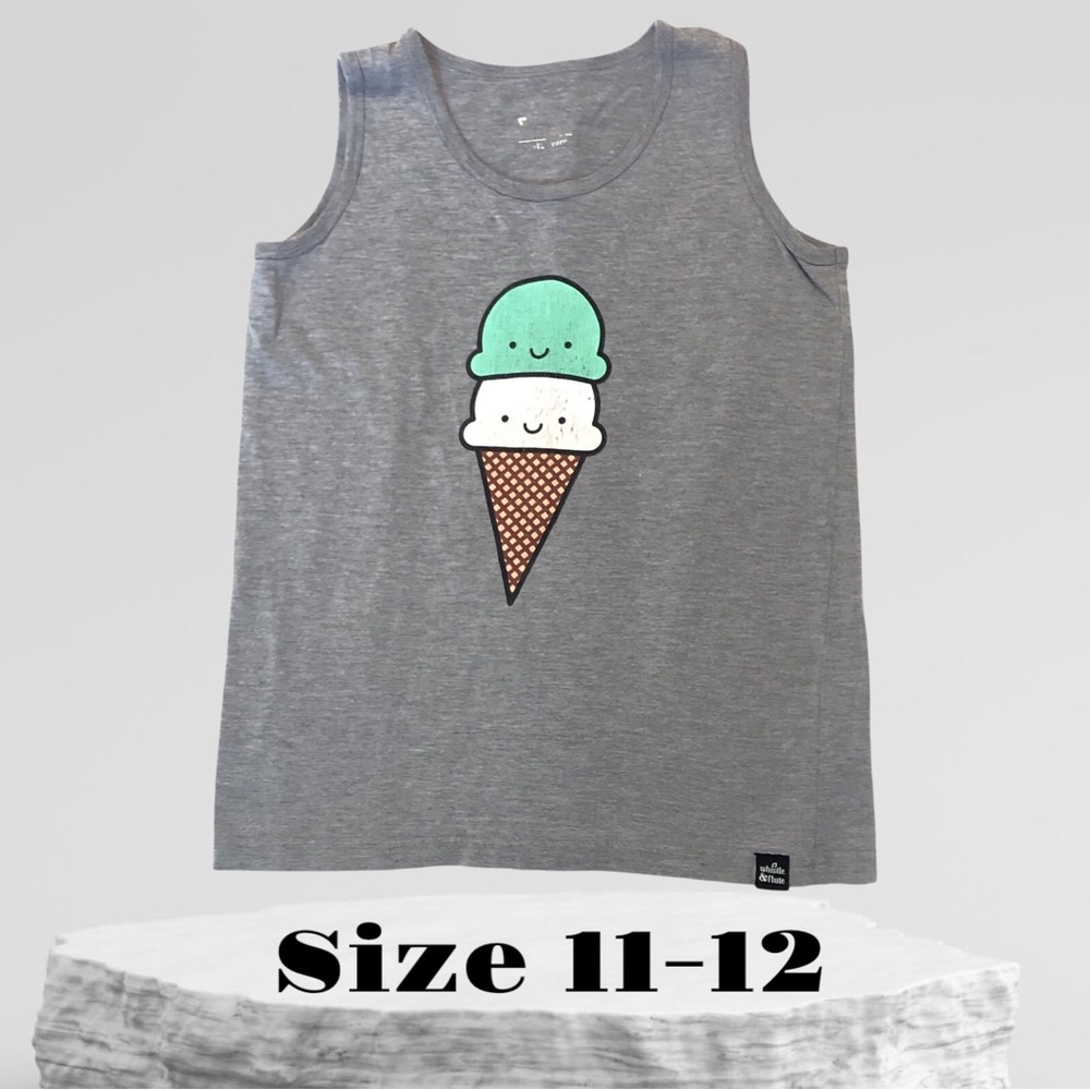 Gray Ice Cream Tank Top for Kids